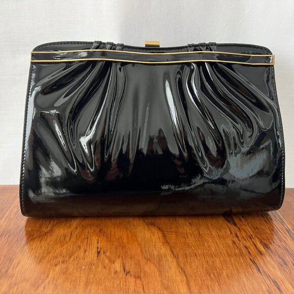 Vintage Patent Leather Evening Bag, Tag Attached, from Sibley's Dept. Store EC - Picture 1 of 13